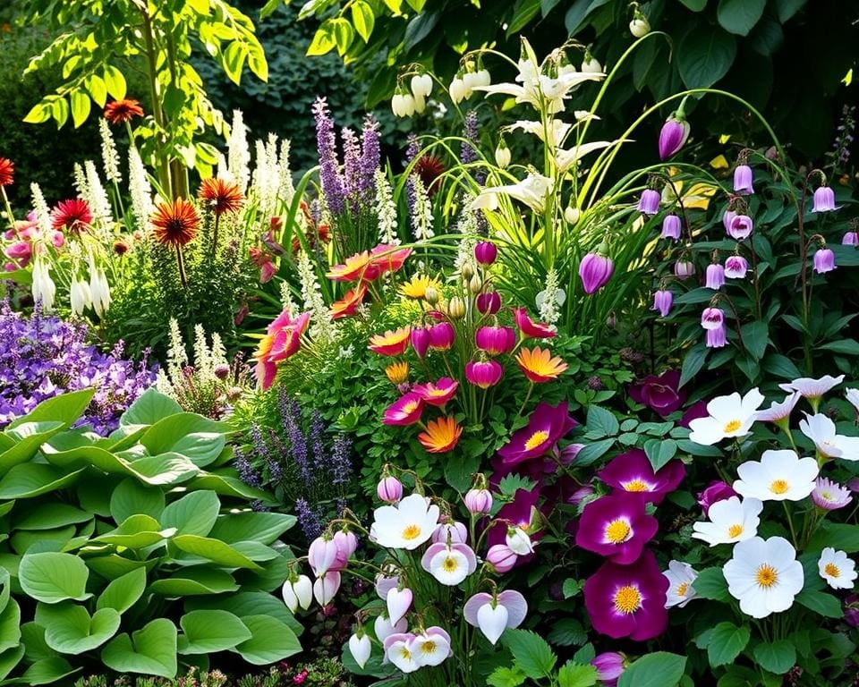 beste bloemen voor halfschaduwrijke borders