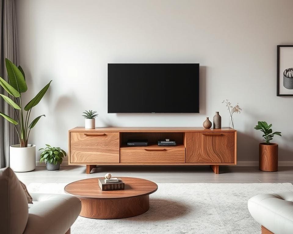 duurzaam materiaal massief houten tv-meubel