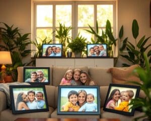 Digitale fotolijsten met schermdeling voor familie