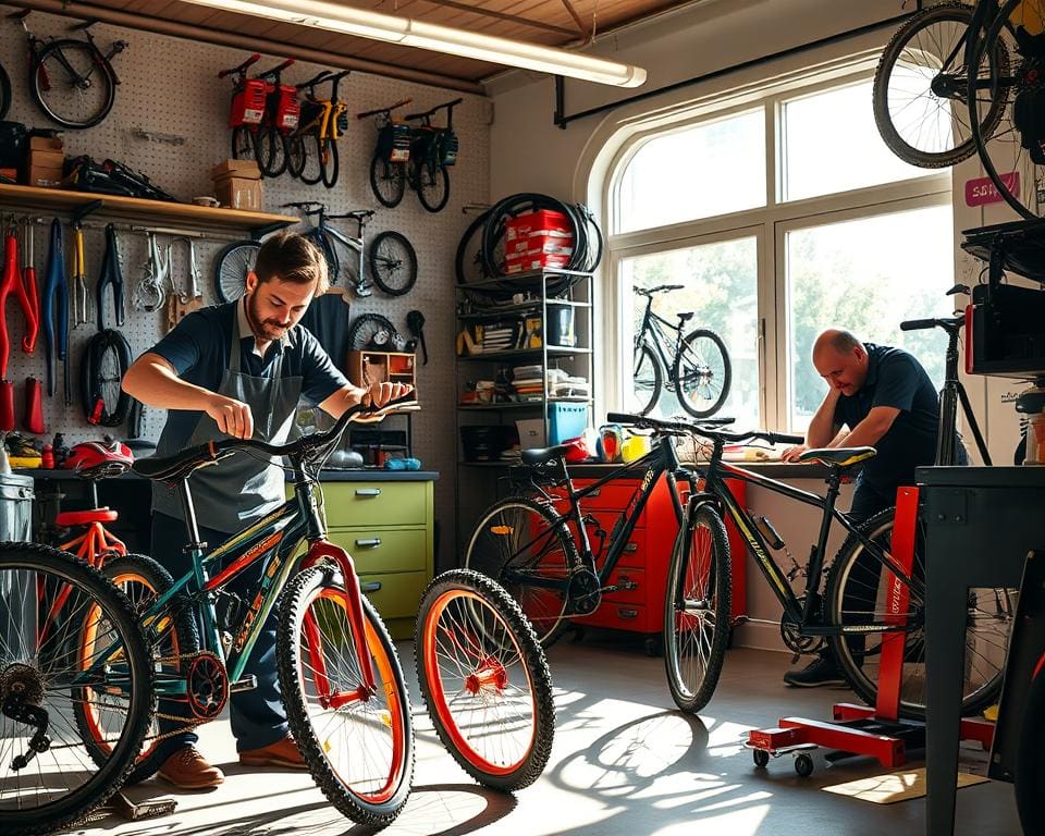 Fiets reparatie voor kinderen en bedrijfsfietsen