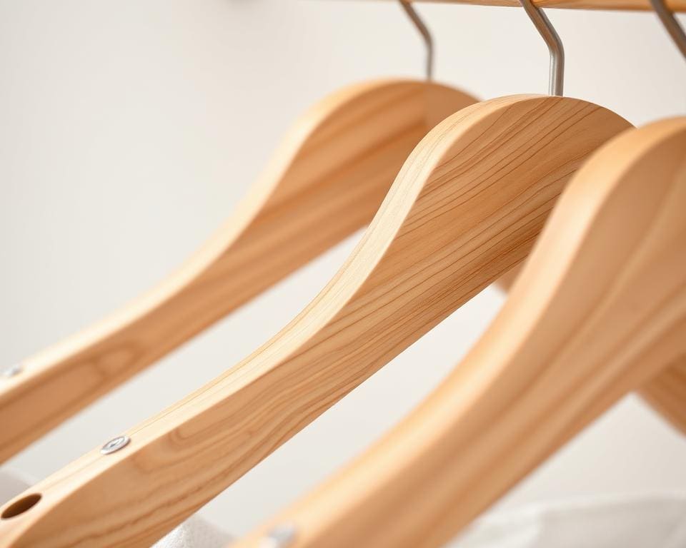 Houten kleerhangers met antislip laag voor netjes ophangen