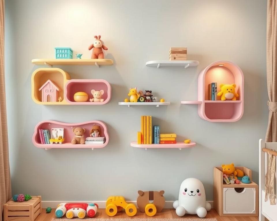 Kindvriendelijke wandplanken met afgeronde hoeken voor veiligheid