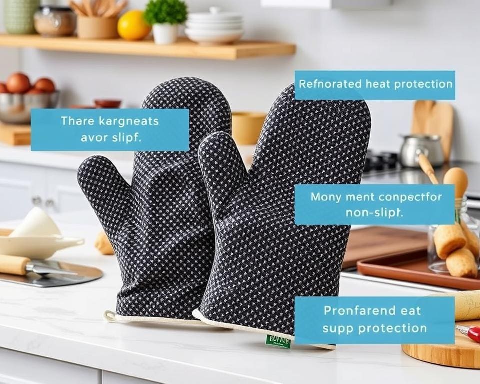 Ovenhandschoenen met antislip en hittebescherming