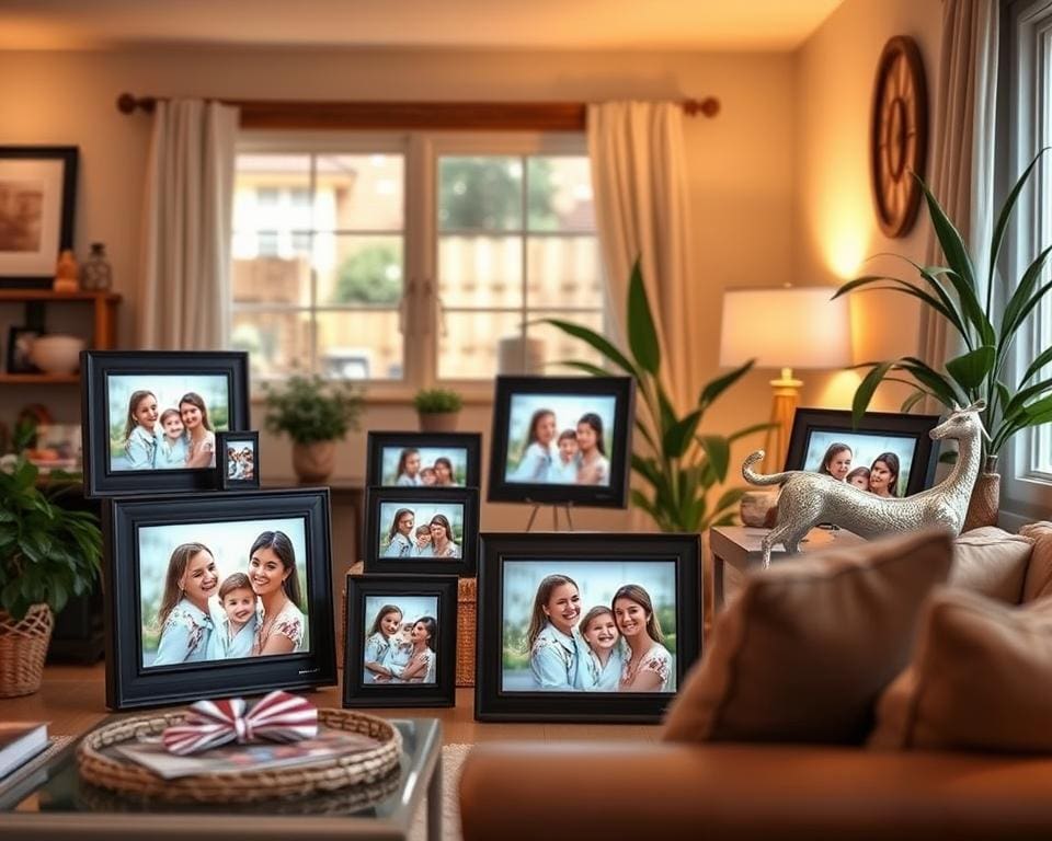 digitale fotolijsten met schermdeling voor familie