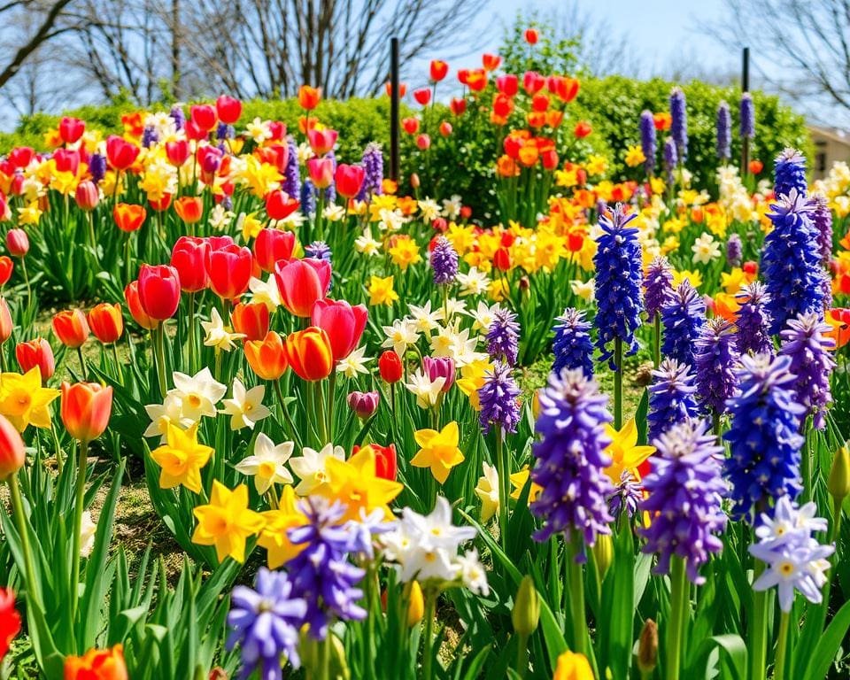 kleurrijke bloemen planten