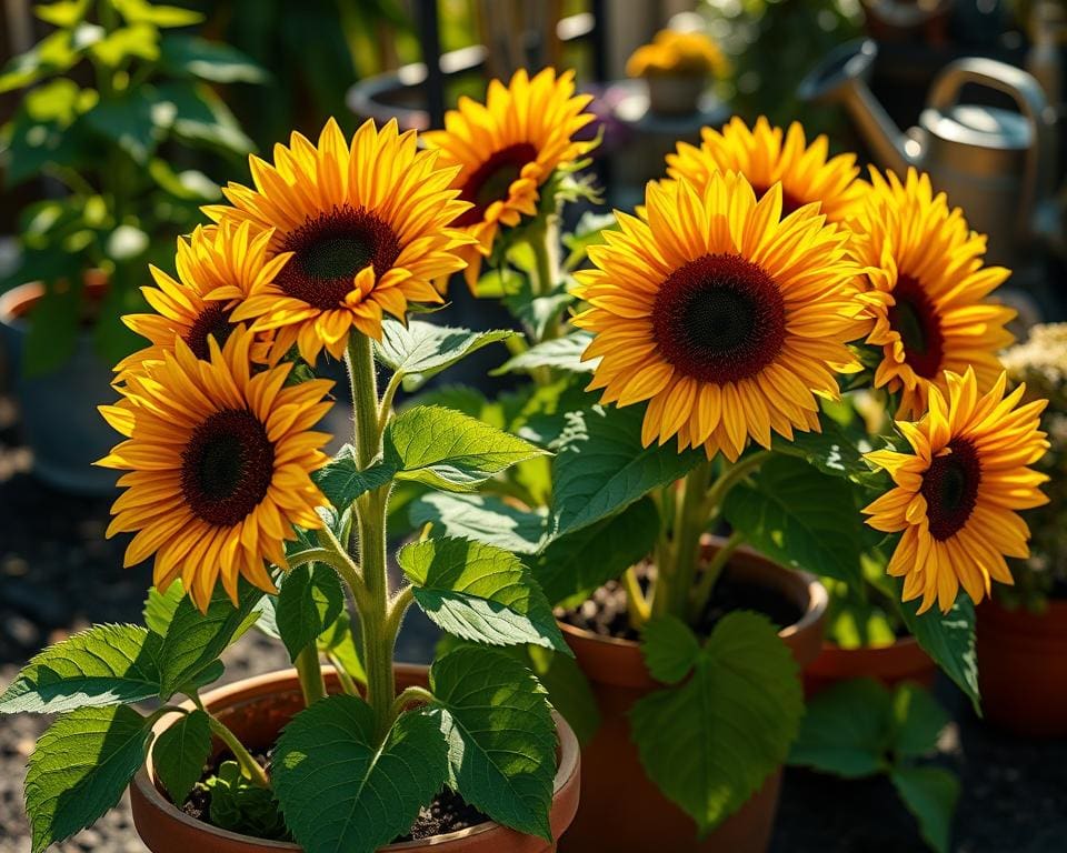 zonnebloemen verzorgen