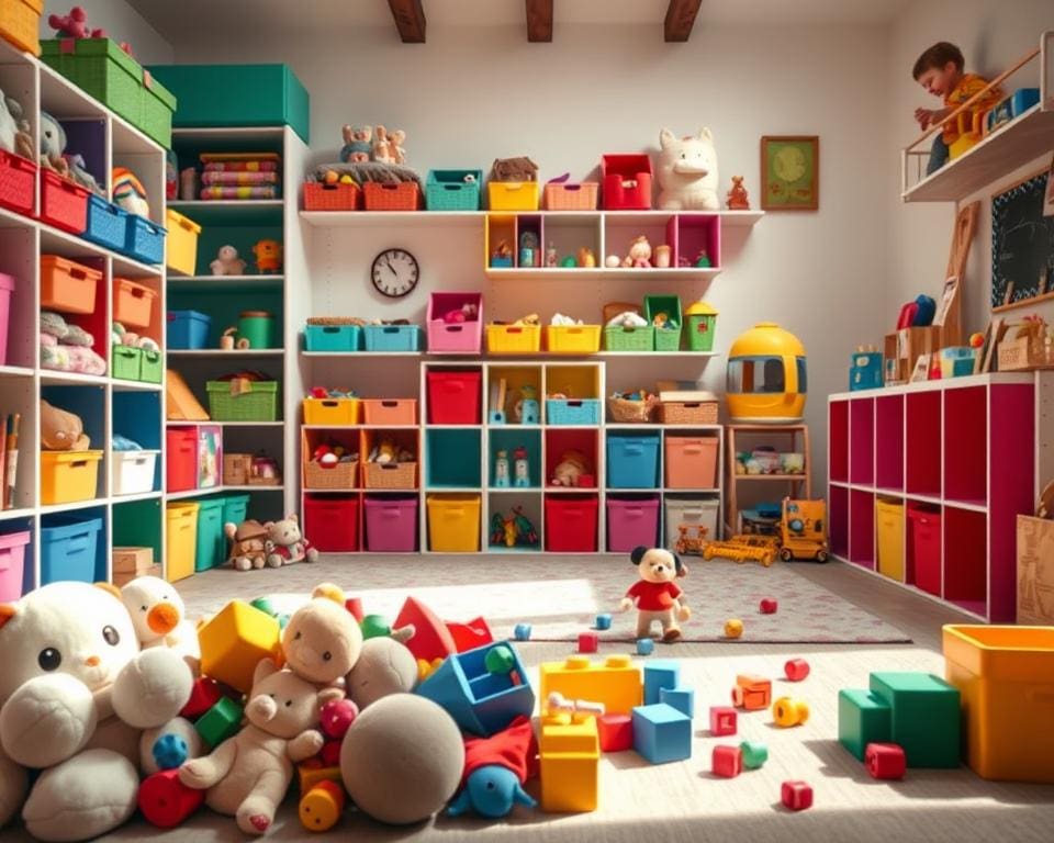 Wat zijn creatieve oplossingen voor speelgoedopslag?