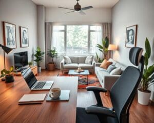 thuiswerkplek woonkamer