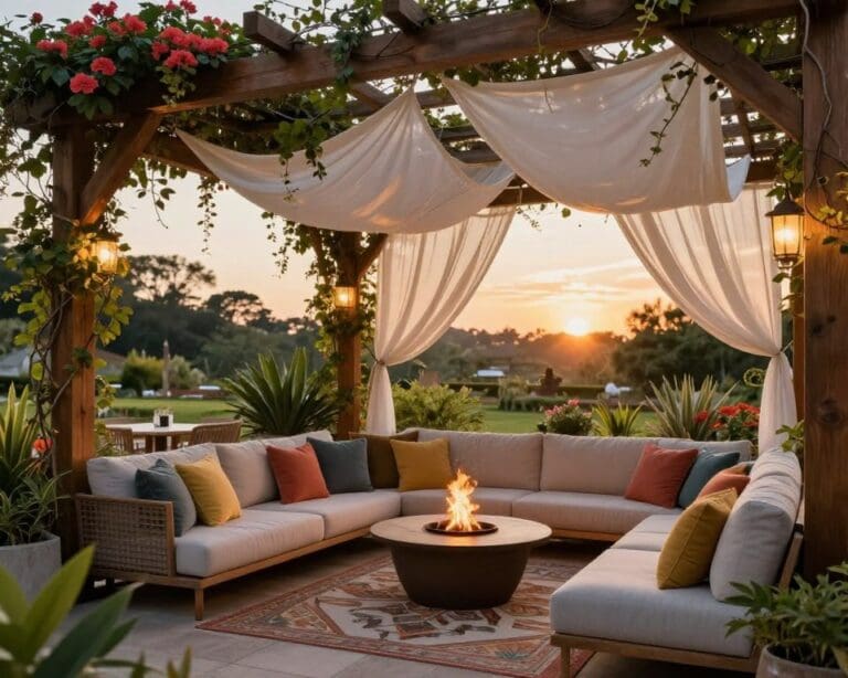 loungehoek onder pergola